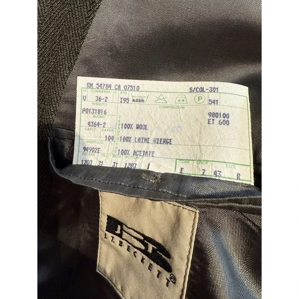 J.T.‎ Beckett Blazer 42R Gray Herringbone Wool Double Breasted Made Mexico